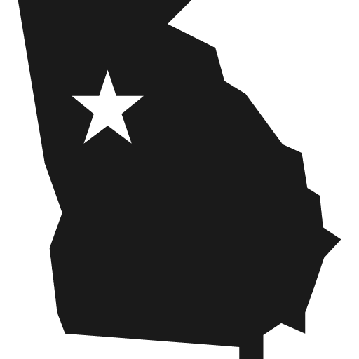 Georgia us with capital star icon, solid style, from Pinhead Map Icons