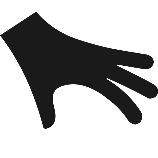 Hand reaching down icon, solid style, from Pinhead Map Icons