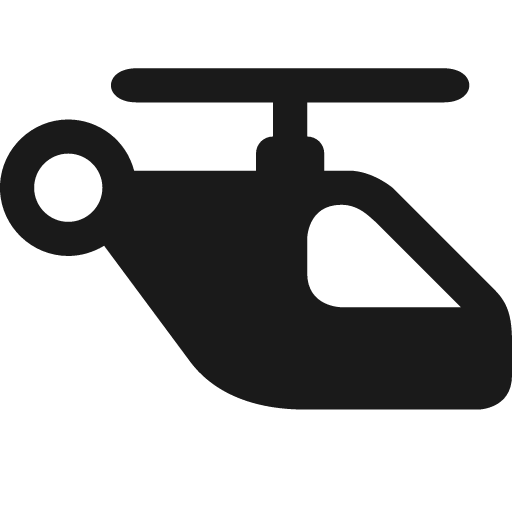 Helicopter icon, solid style, from Pinhead Map Icons