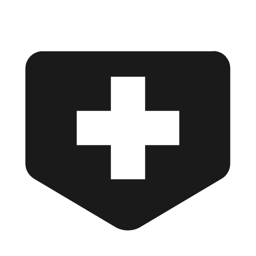 Jp hospital icon, solid style, from Pinhead Map Icons