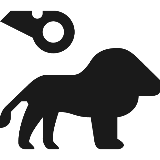 Lion and whistle icon, solid style, from Pinhead Map Icons