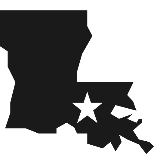 Louisiana with capital star icon, solid style, from Pinhead Map Icons