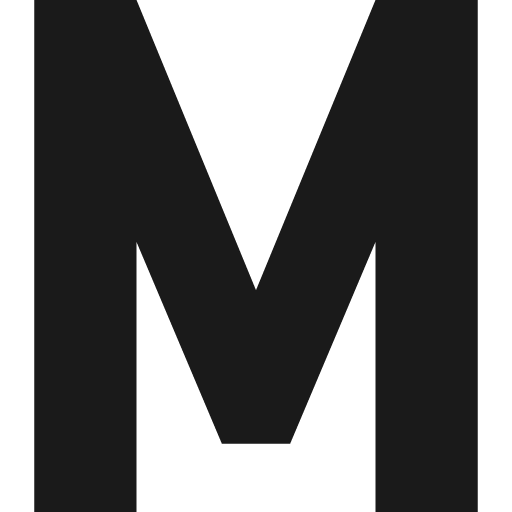 M icon, solid style, from Pinhead Map Icons