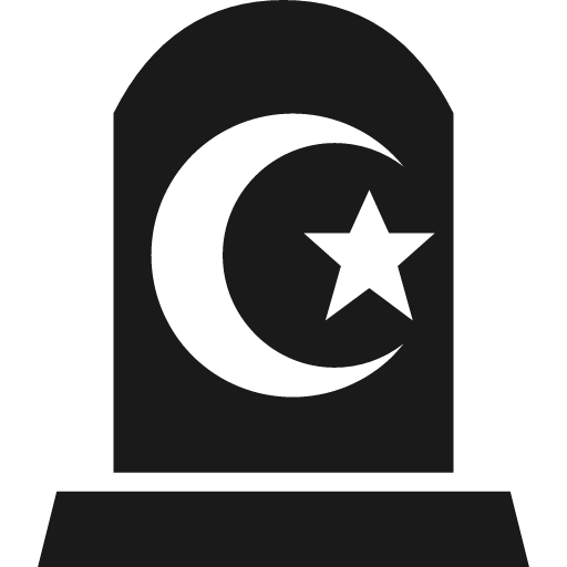 Memorial stone with star and crescent icon, solid style, from Pinhead Map Icons