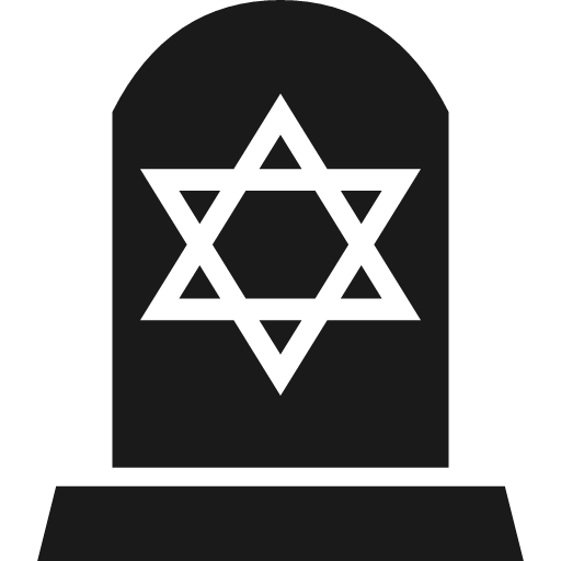 Memorial stone with star of david icon, solid style, from Pinhead Map Icons