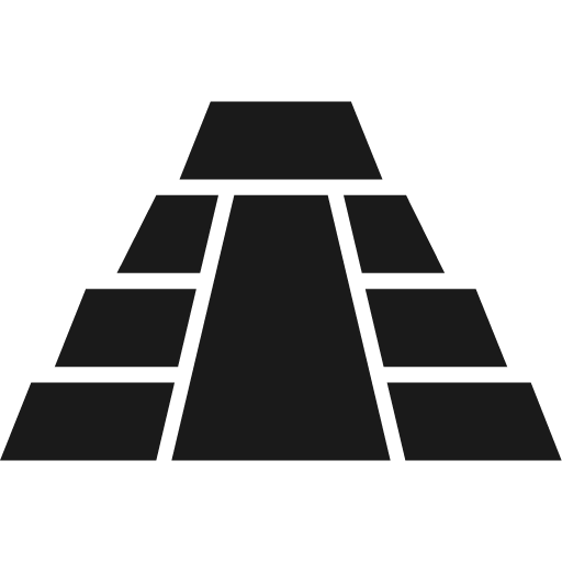 Mesoamerican pyramid icon, solid style, from Pinhead Map Icons