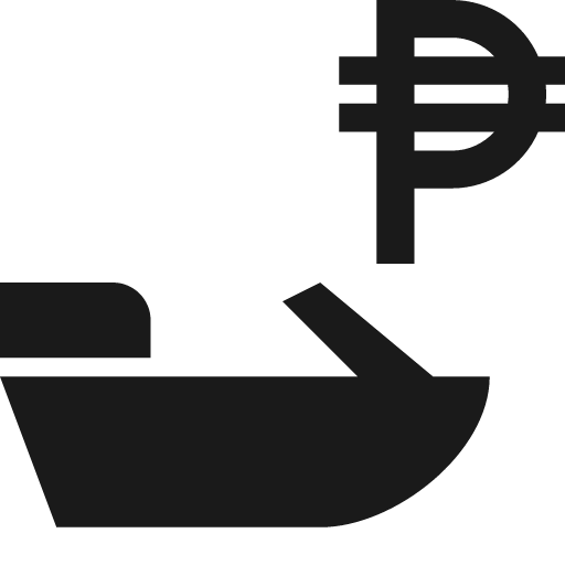 Motorboat and peso icon, solid style, from Pinhead Map Icons