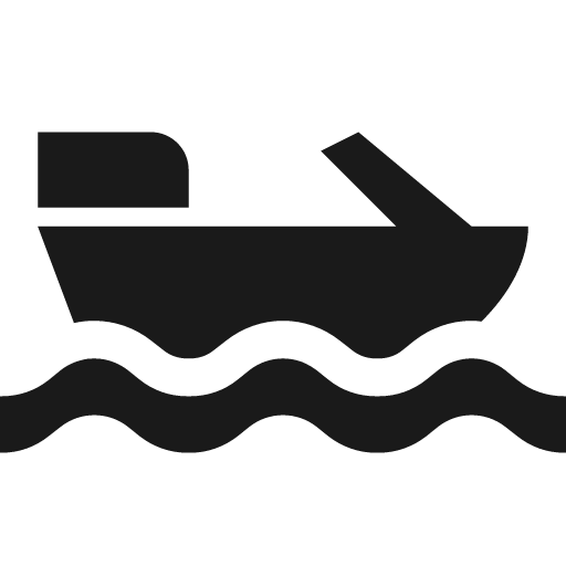 Motorboat on water icon, solid style, from Pinhead Map Icons