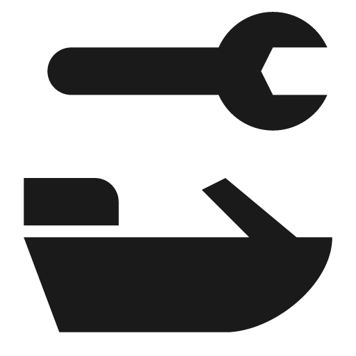 Motorboat under wrench icon, solid style, from Pinhead Map Icons