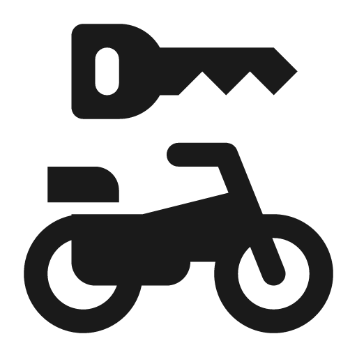Motorcycle under key icon, solid style, from Pinhead Map Icons
