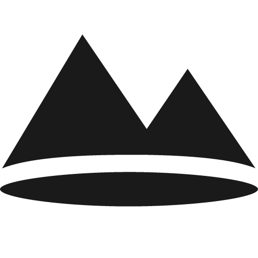 Mountains and lake icon, solid style, from Pinhead Map Icons