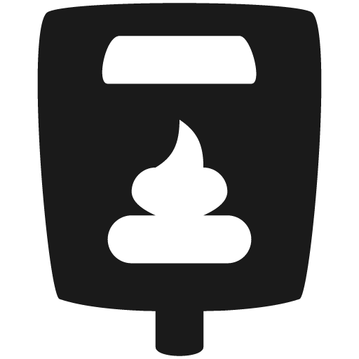 Mounted slotted dispenser with poo pile icon, solid style, from Pinhead Map Icons