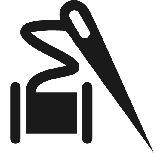 Needle and spool of thread icon, solid style, from Pinhead Map Icons