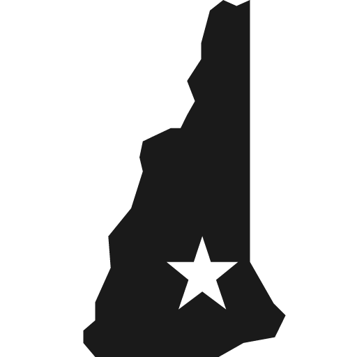New hampshire with capital star icon, solid style, from Pinhead Map Icons