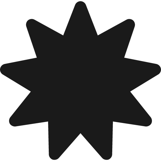 Nine point star icon, solid style, from Pinhead Map Icons