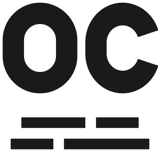 Oc uppercase above caption icon, solid style, from Pinhead Map Icons