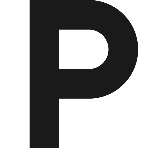 P icon, solid style, from Pinhead Map Icons