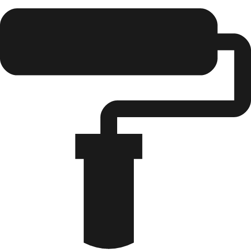 Paint roller icon, solid style, from Pinhead Map Icons