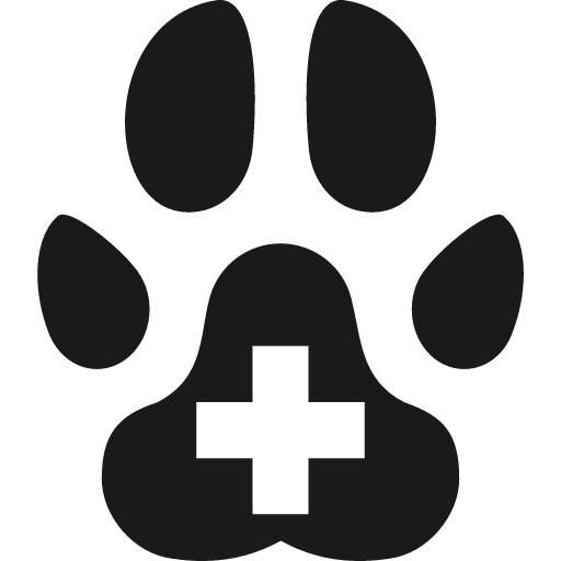 Pawprint with greek cross icon, solid style, from Pinhead Map Icons