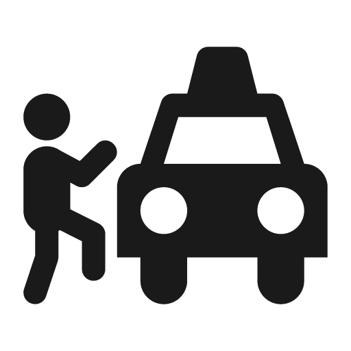 Person boarding taxi icon, solid style, from Pinhead Map Icons