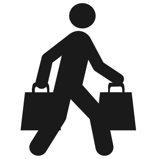 Person carrying shopping bags icon, solid style, from Pinhead Map Icons