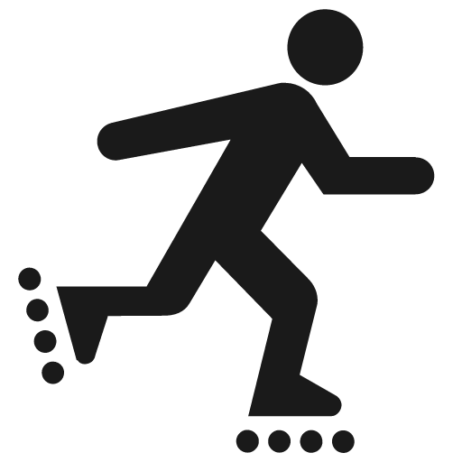 Person inline skating icon, solid style, from Pinhead Map Icons