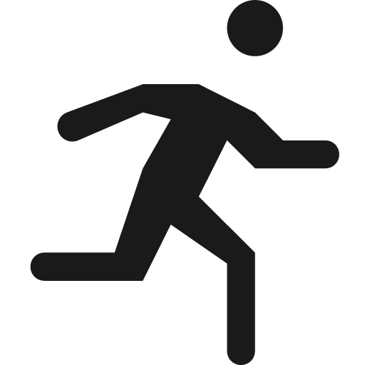 Person running icon, solid style, from Pinhead Map Icons