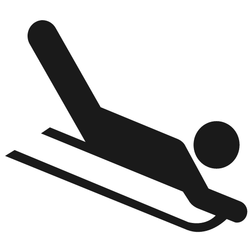 Person sledding downhill icon, solid style, from Pinhead Map Icons
