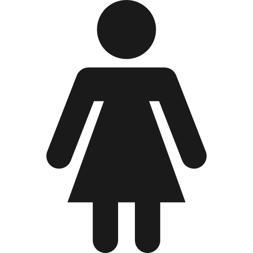 Person standing wearing dress icon, solid style, from Pinhead Map Icons