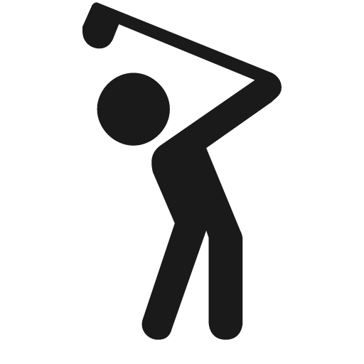 Person swinging golf club icon, solid style, from Pinhead Map Icons
