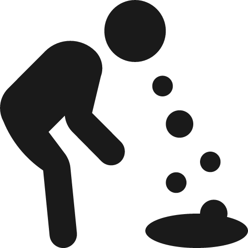 Person vomiting icon, solid style, from Pinhead Map Icons