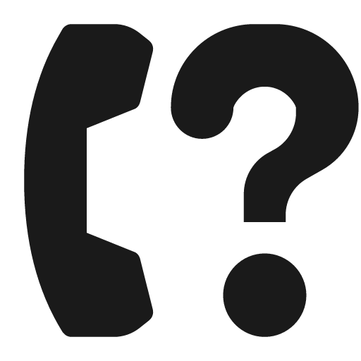 Phone right beside question mark icon, solid style, from Pinhead Map Icons