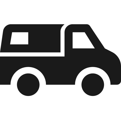 Pickup truck with truck cap icon, solid style, from Pinhead Map Icons