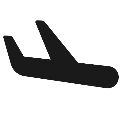 Plane descending icon, solid style, from Pinhead Map Icons