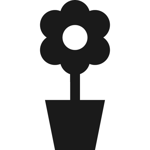 Potted flower icon, solid style, from Pinhead Map Icons