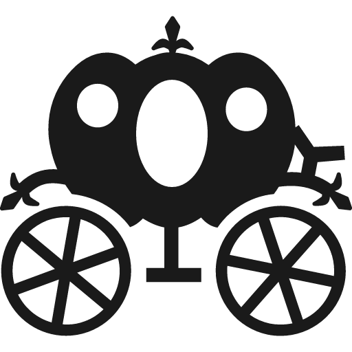 Pumpkin shaped carriage icon, solid style, from Pinhead Map Icons