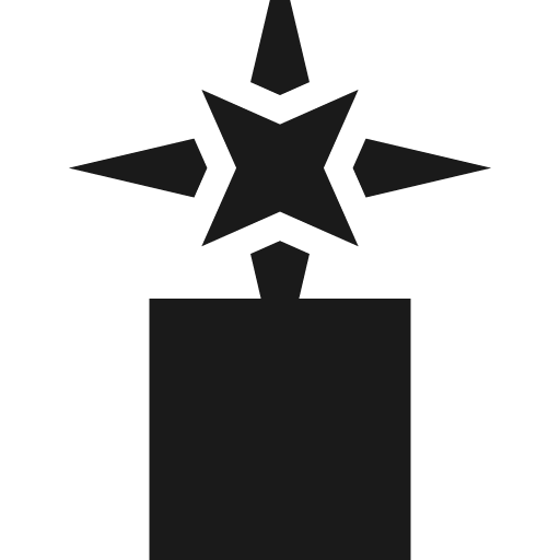 Quaker star on square icon, solid style, from Pinhead Map Icons