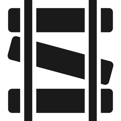 Railway track askew icon, solid style, from Pinhead Map Icons