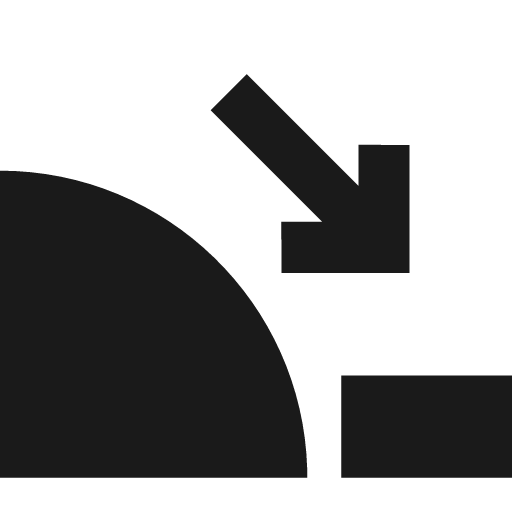 Rolled curb with arrow bottom right icon, solid style, from Pinhead Map Icons