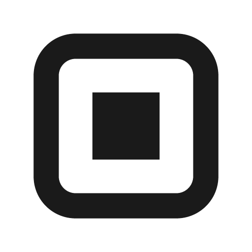 Rounded square outline with square dot icon, solid style, from Pinhead Map Icons