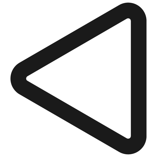 Rounded triangle left outline icon, outline style, from Pinhead Map Icons