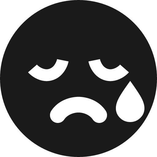 Sad face with tear in circle icon, solid style, from Pinhead Map Icons