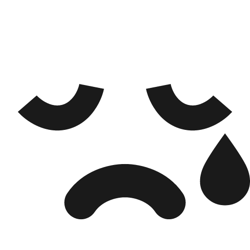 Sad face with tear icon, solid style, from Pinhead Map Icons