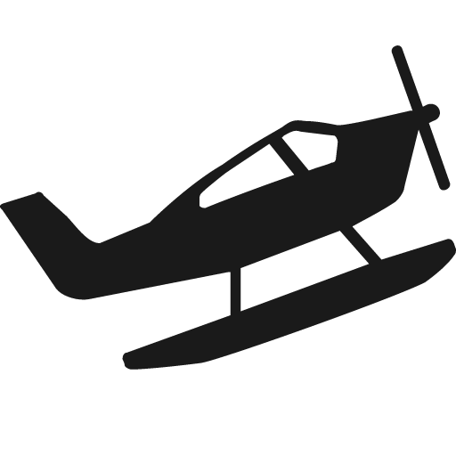 Seaplane ascending icon, solid style, from Pinhead Map Icons