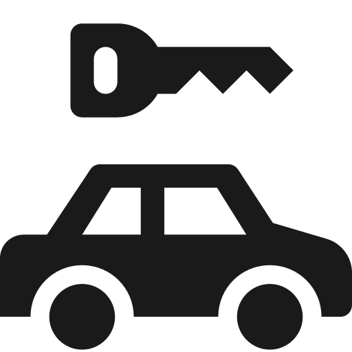 Sedan under key icon, solid style, from Pinhead Map Icons