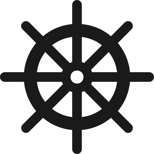 Ships wheel icon, solid style, from Pinhead Map Icons