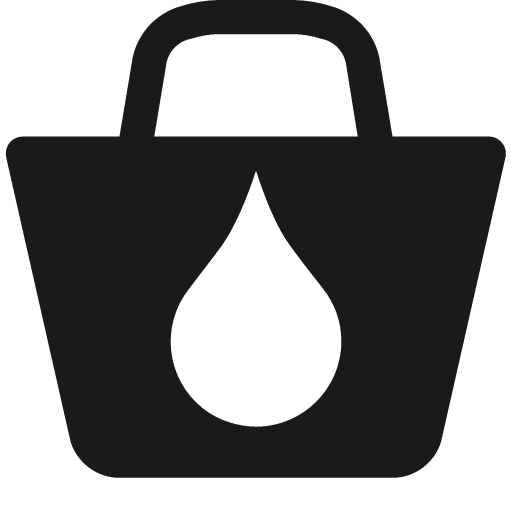 Shopping bag with droplet icon, solid style, from Pinhead Map Icons