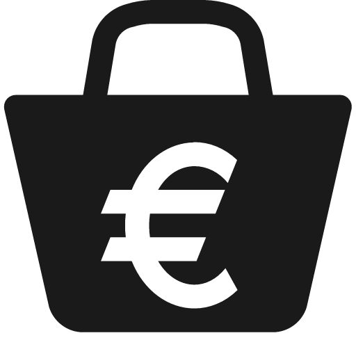Shopping bag with euro icon, solid style, from Pinhead Map Icons