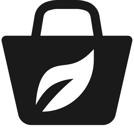 Shopping bag with leaf icon, solid style, from Pinhead Map Icons