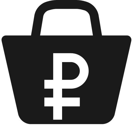 Shopping bag with ruble icon, solid style, from Pinhead Map Icons